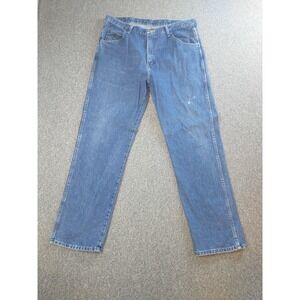 Wrangler Denim Blue Work Jeans Mens Size 36x32 Straight Leg 96501DS Chore Pants